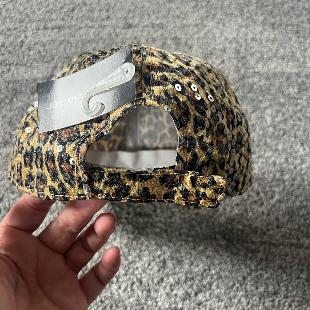 Leopard Sequin Baseball Cap - Women's Fashion Hat - Picture 6 of 6